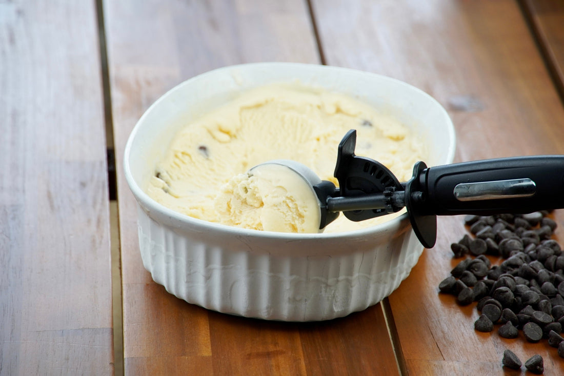 Keto Vanilla Ice Cream with Sugar-Free Chocolate Chips