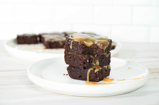 Keto Salted Caramel Fudge Brownies