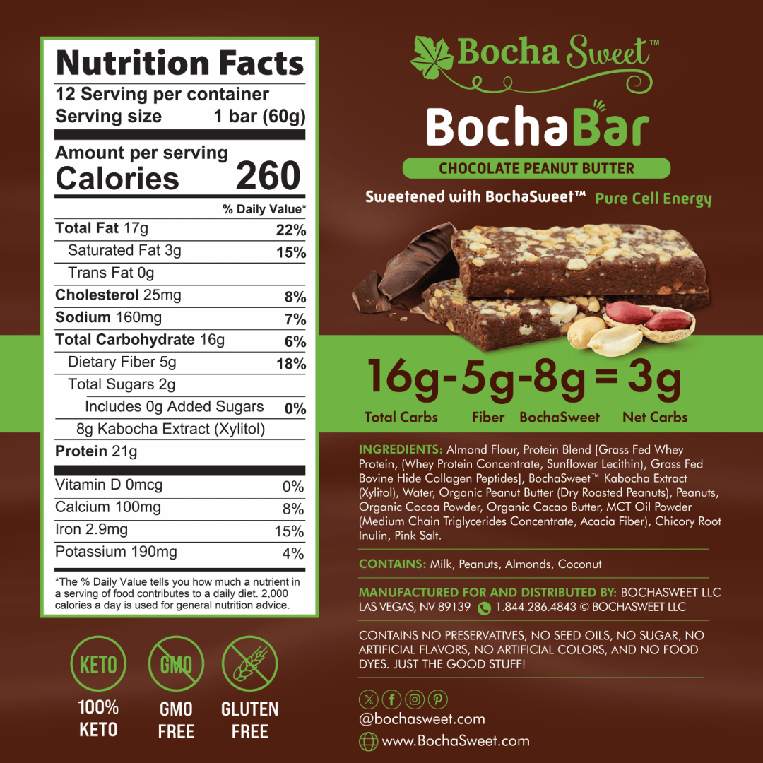BOCHABAR - CHOCOLATE PEANUT BUTTER (BOX OF 12)