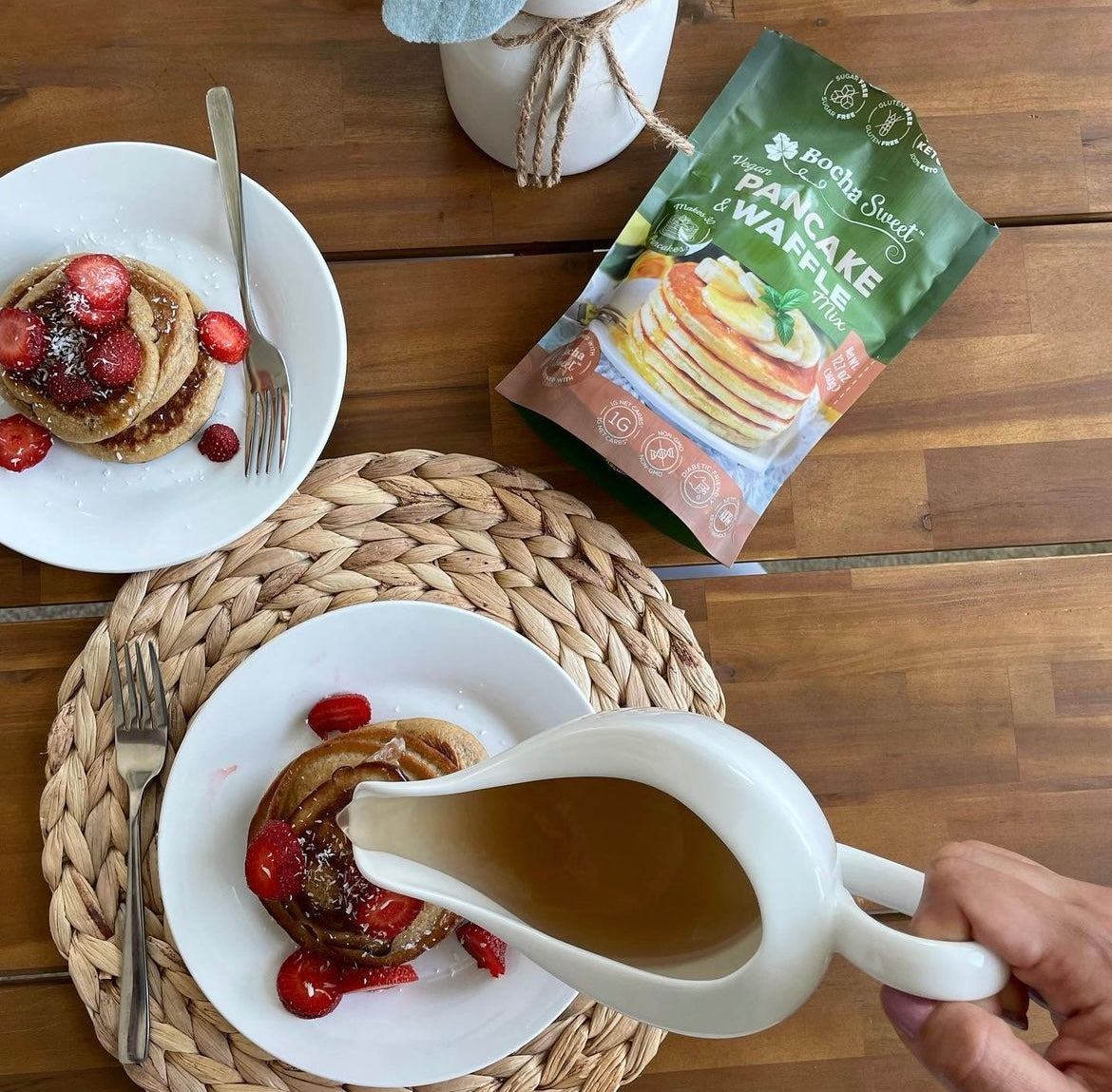 Vegan Pancake Waffle mix lifestyle photo