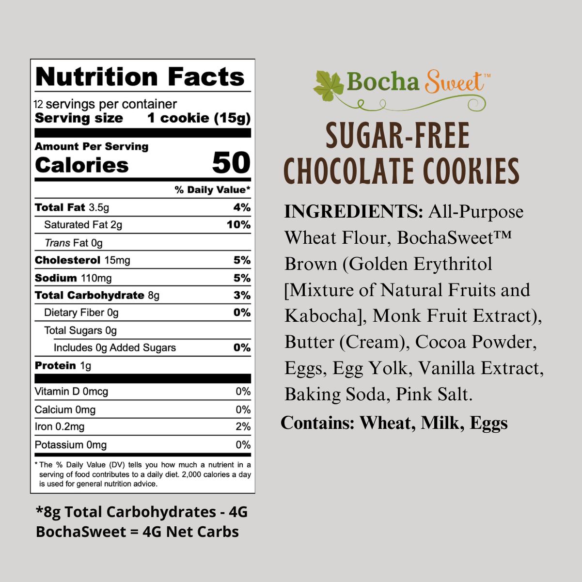 Sugar-Free Chocolate Cookies Nutrition Facts