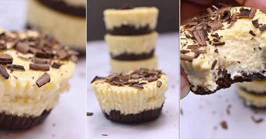 Keto Mini Cheesecake with Brownie Batter Crust