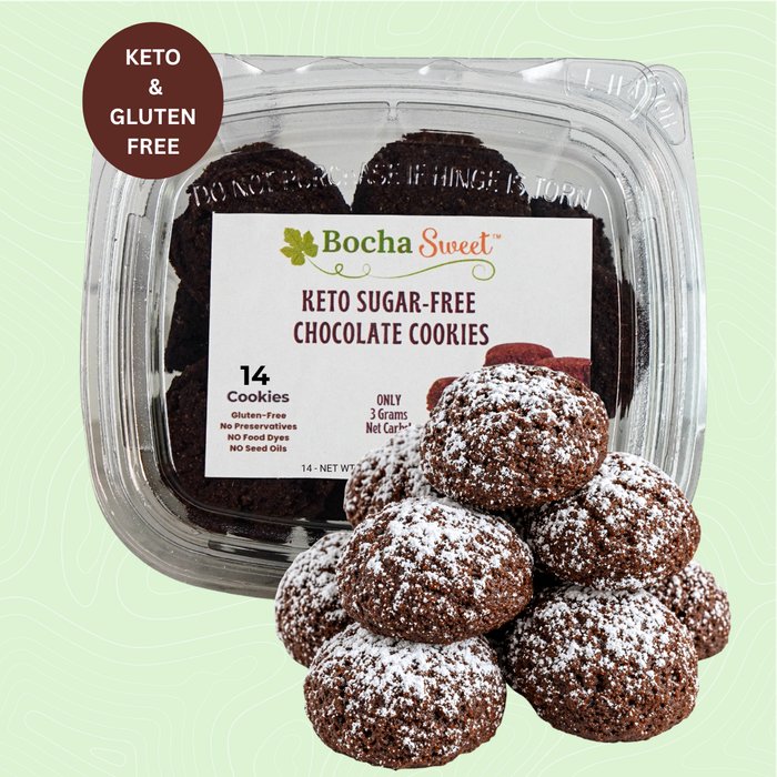 14 KETO POWDERED SUGAR-FREE CHOCOLATE COOKIES (GLUTEN FREE - 10 OZ)