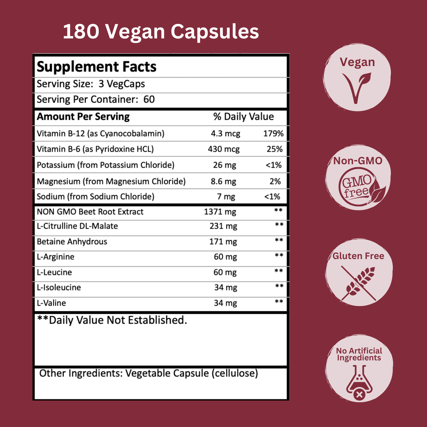 Bocha Beets Capsules Supplement Facts