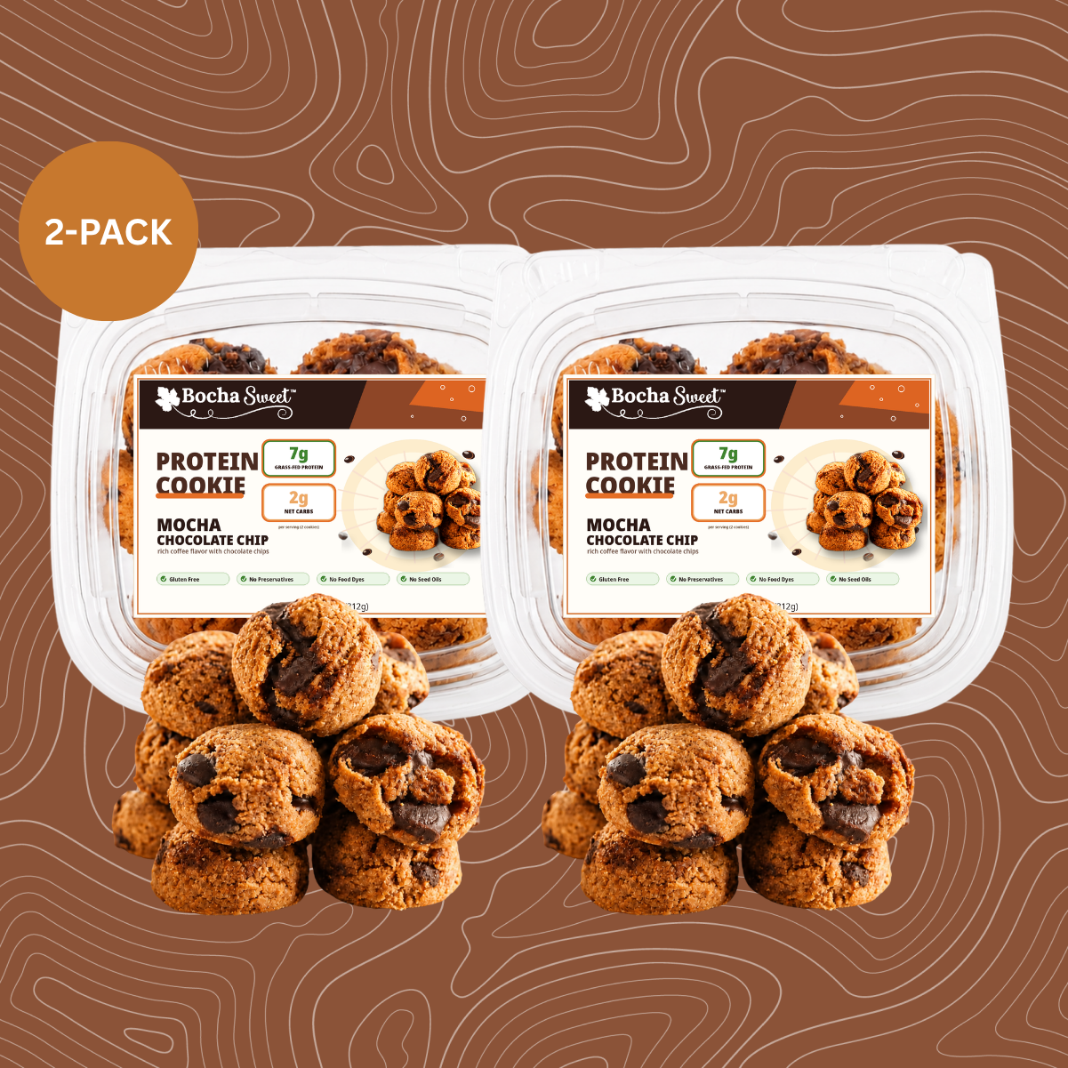 MOCHA CHOCOLATE CHIP PROTEIN COOKIES - GLUTEN FREE - 16 COOKIES (11 OZ)