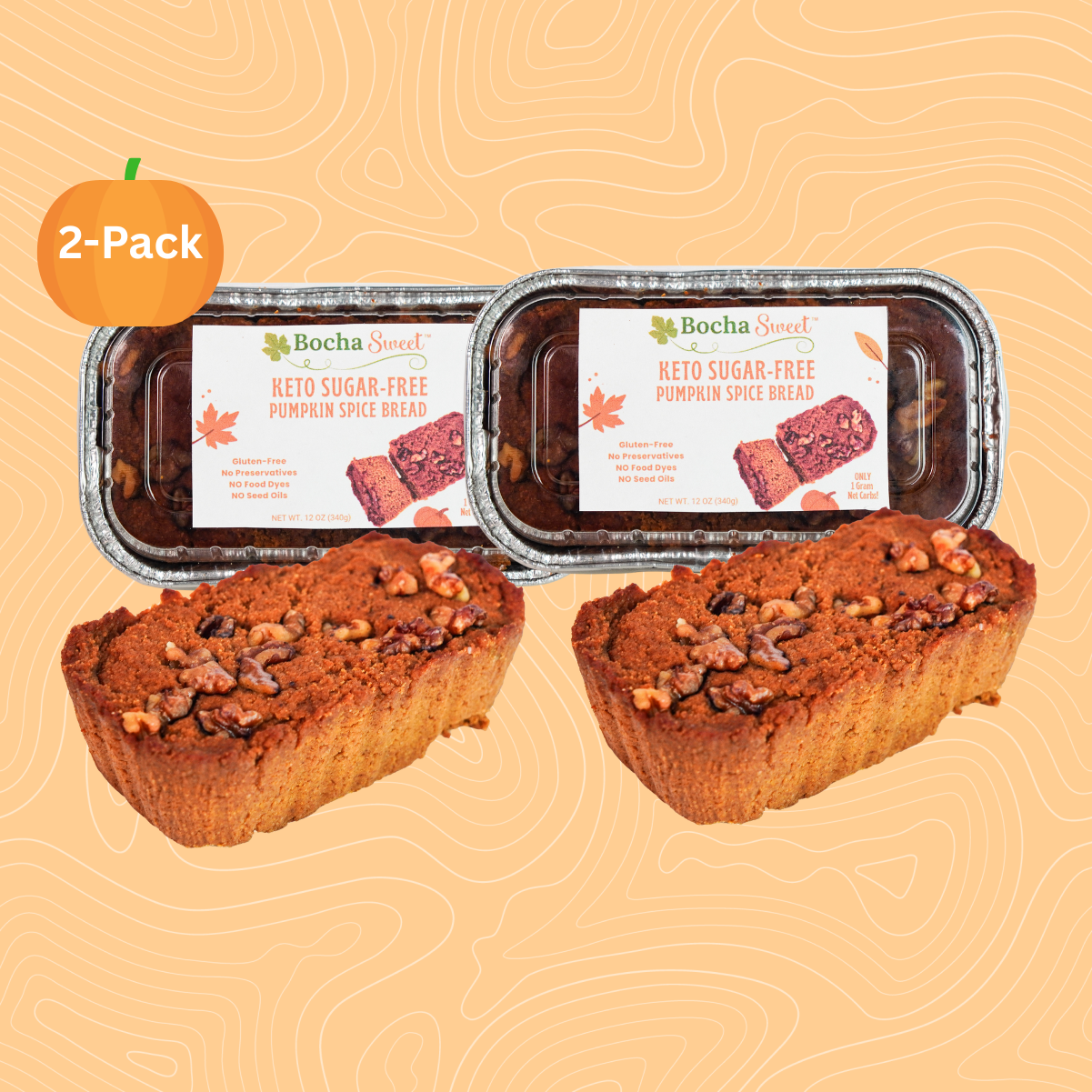 KETO PUMPKIN SPICE WALNUT BREAD (GLUTEN-FREE - 12 OZ)