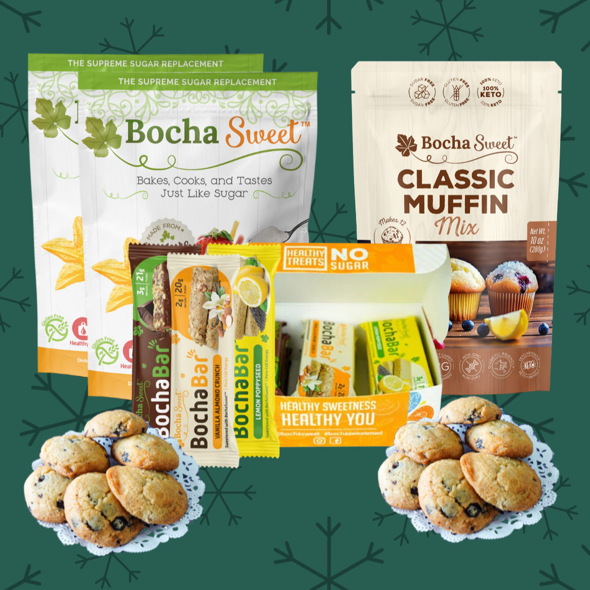 Black Friday Holiday Bundle featuring BochaSweet's premium sugar-free products – perfect for guilt-free baking and holiday treats.