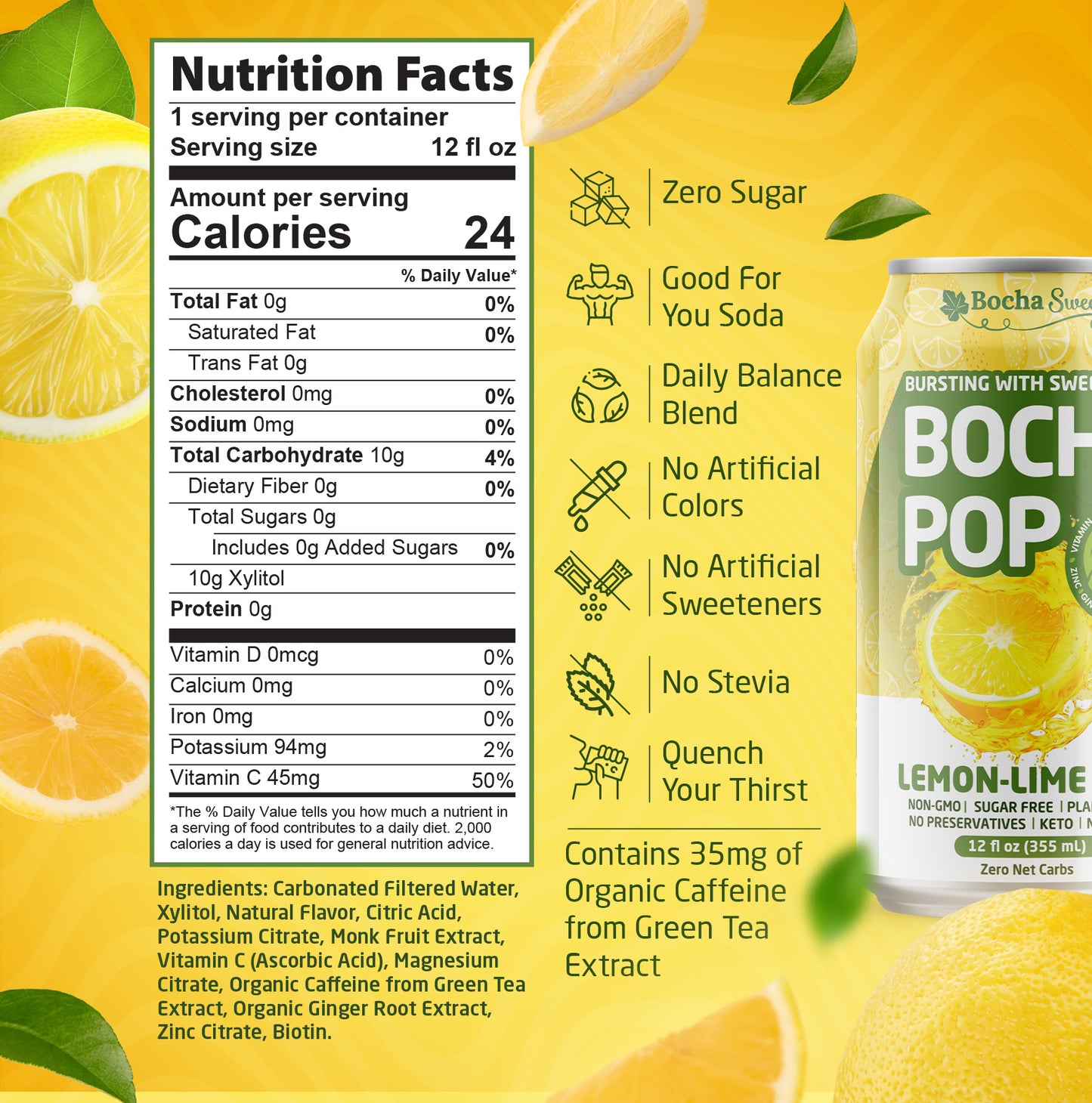 Lemon Lime Fizz Nutrition Facts