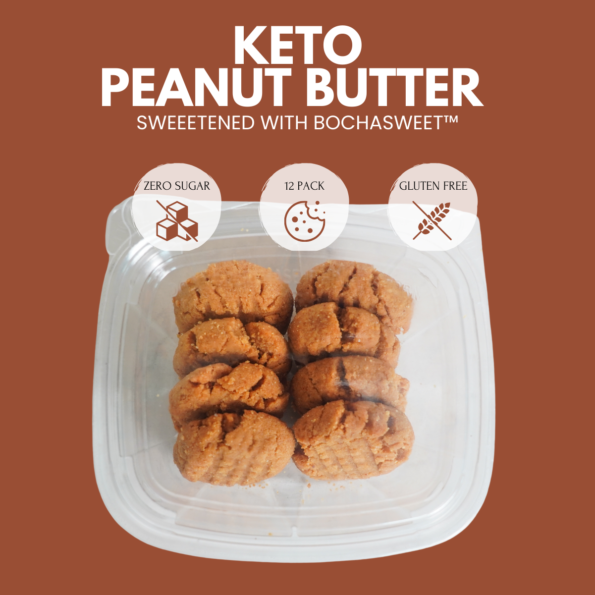 12 KETO PEANUT BUTTER COOKIES (7.5 OZ)