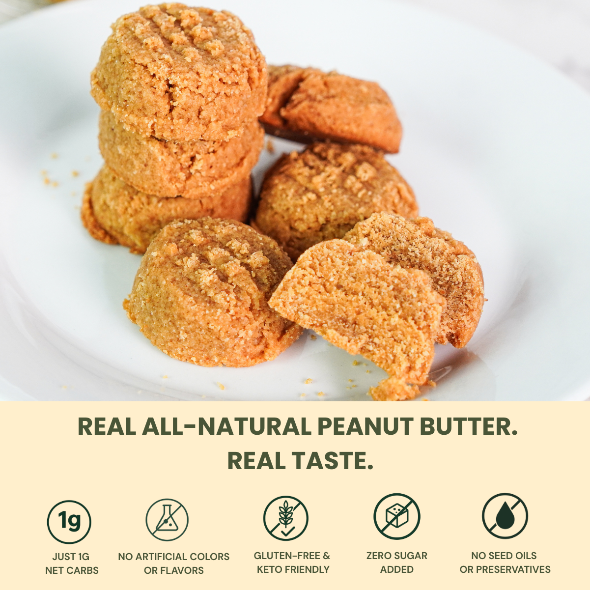Real all-natural peanut butter, real taste, no sugar added 