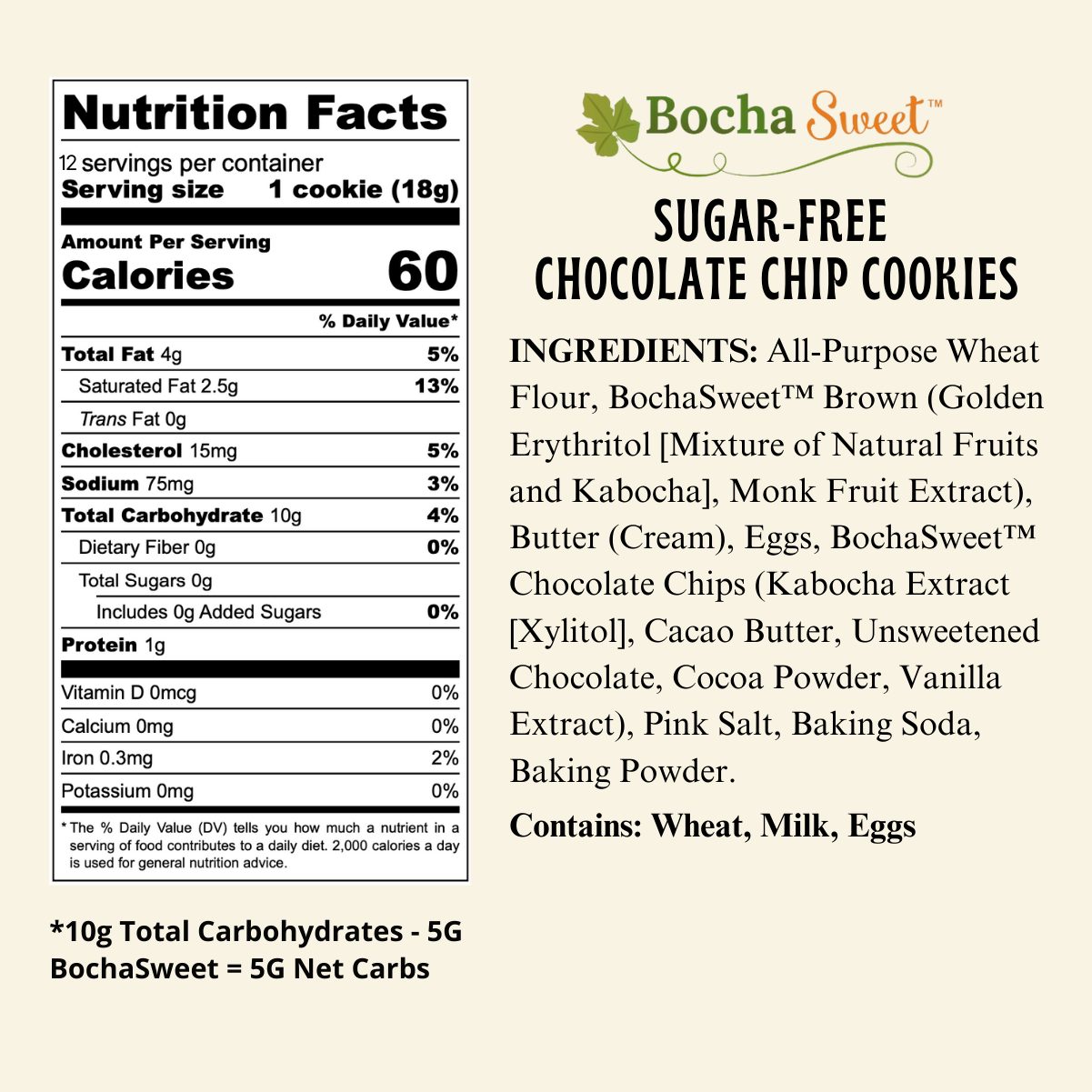 Sugar-Free Chocolate Chip Cookies Nutrition Facts