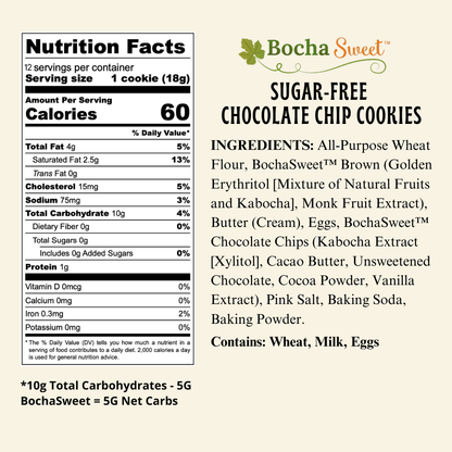 Sugar-Free Chocolate Chip Cookies Nutrition Facts