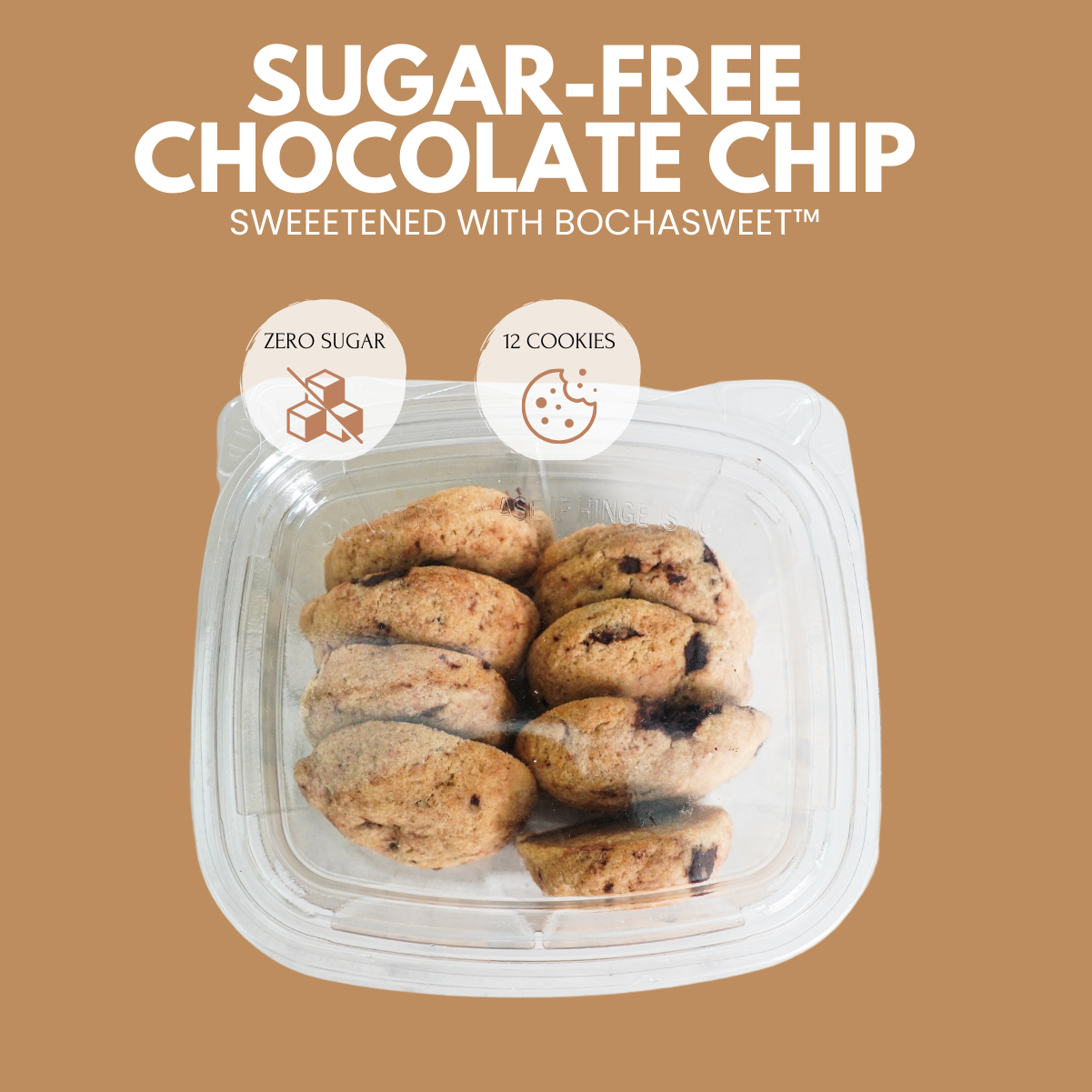 Sugar-Free Chocolate Chip Cookies Sweetened with BochaSweet