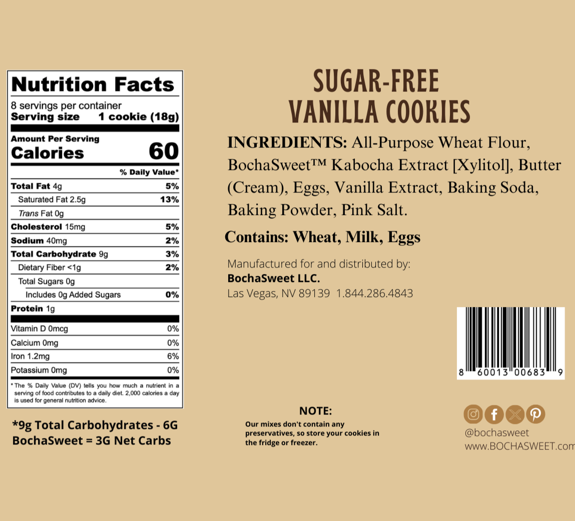 SUGAR-FREE VANILLA COOKIES - 8 PACK